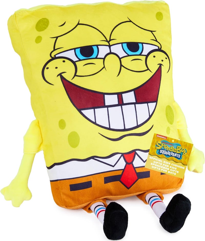 Get Trend Spongebob Squarepants Plush Cushion Pillow for Kids, Teens, Adults, Soft Plush Throw Pillow Cute Fluffy Cushion Bedroom Decor Gifts (Yellow Spongebob, L13.8 x W11) - Image 1